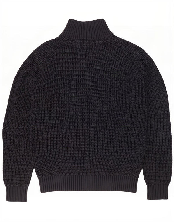 Tommy Hilfiger Mens Button Neck Jumper Sweater XL Navy Blue Cotton