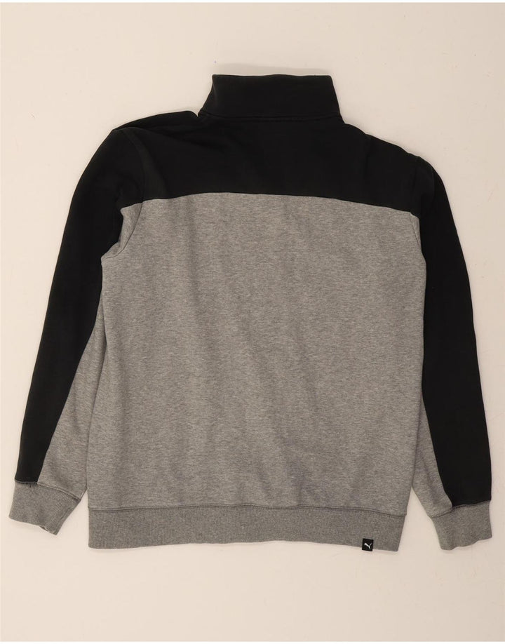 PUMA Mens Graphic Tracksuit Top Jacket Medium Grey Colourblock Cotton Vintage Puma and Second-Hand Puma from Messina Hembry 
