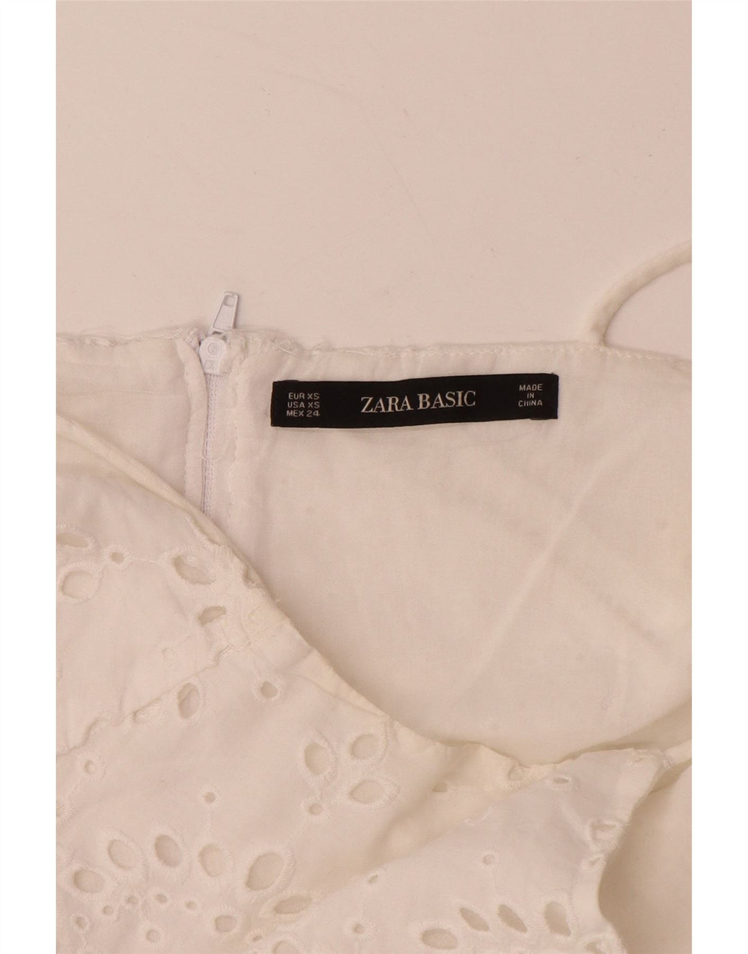 ZARA Solkjole til kvinder UK 6 XS hvid bomuld