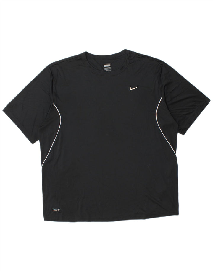 Nike T-shirt top til mænd UK 42/44 Stor sort polyester
