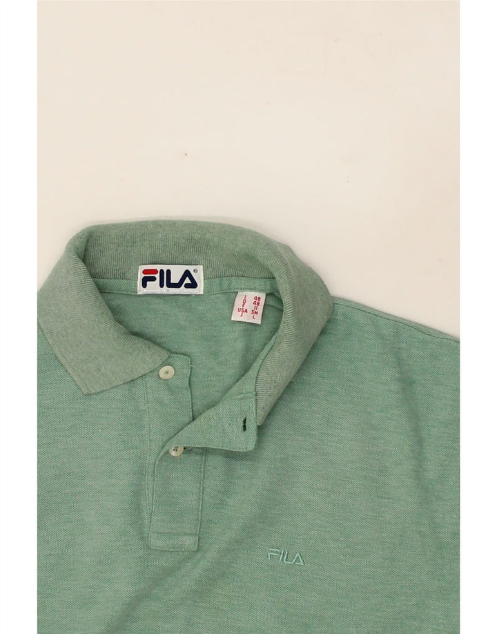 FILA Mens Polo Shirt IT 48 Medium Green Vintage Fila and Second-Hand Fila from Messina Hembry 