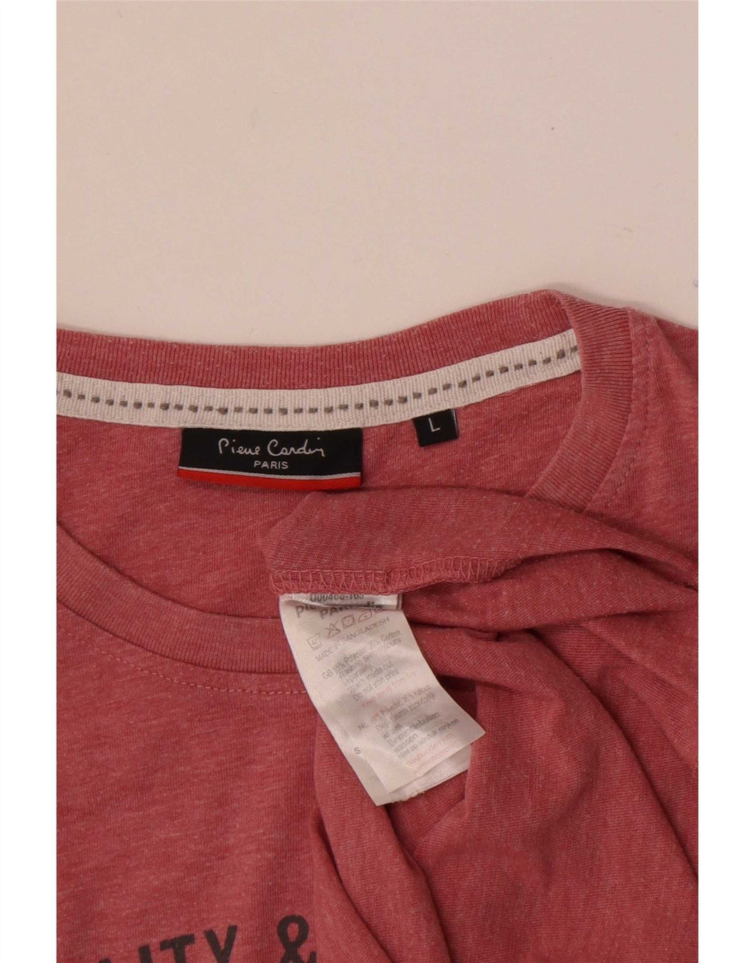 Pierre Cardin Herre grafisk T-shirt Top Stor Pink Polyester