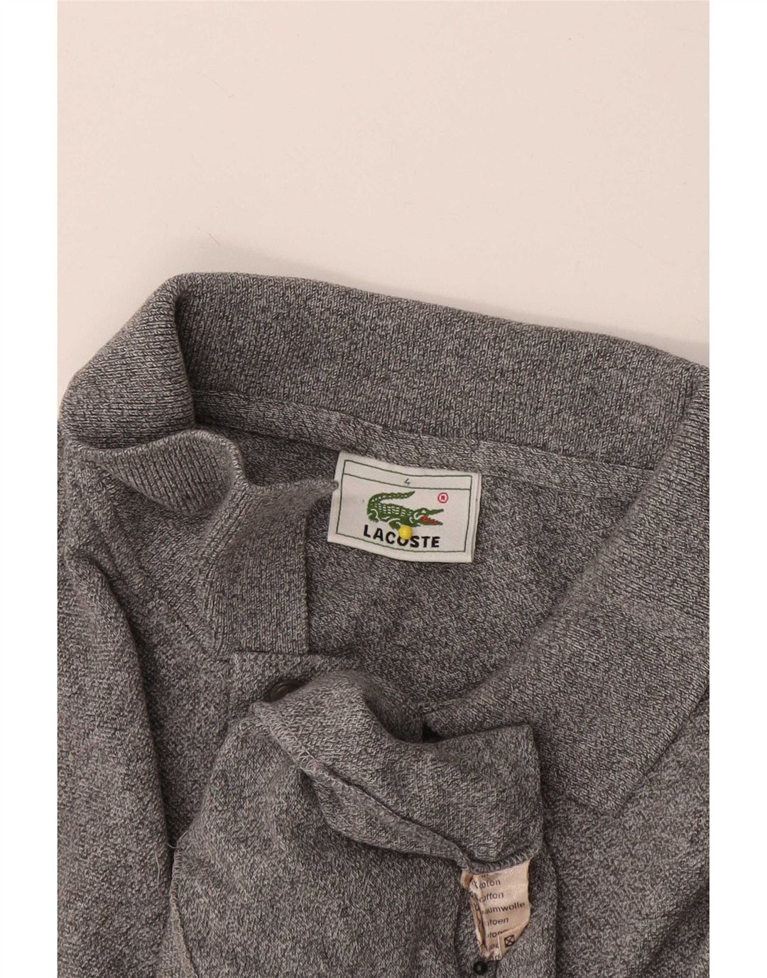 Lacoste Langærmet Poloskjorte til mænd Størrelse 4 Medium Grå Bomuld