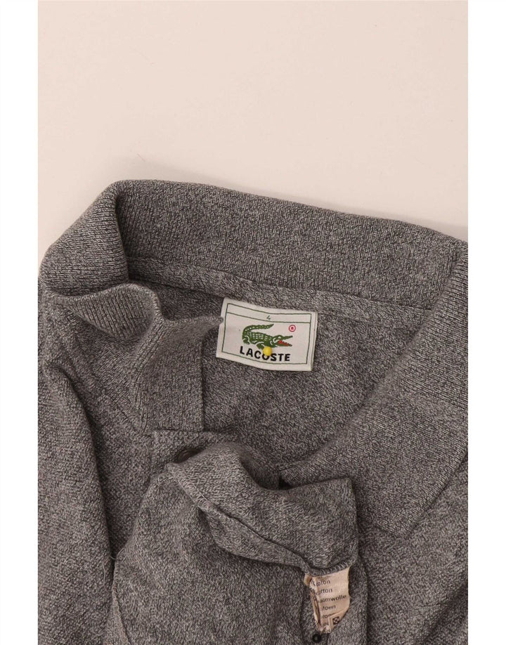Lacoste Langærmet Poloskjorte til mænd Størrelse 4 Medium Grå Bomuld