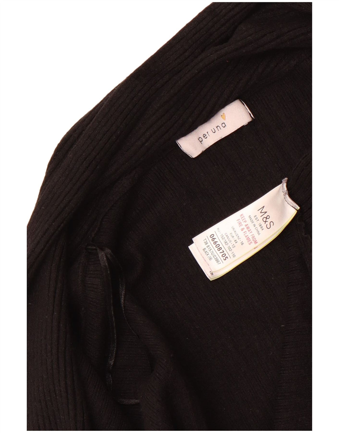 Marks & Spencer Dame Per Una Åben Cardigan Sweater UK 16 Large Black