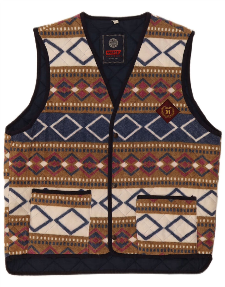 Master Herre Fleece Gilet UK 42 XL Flerfarvet geometrisk polyester