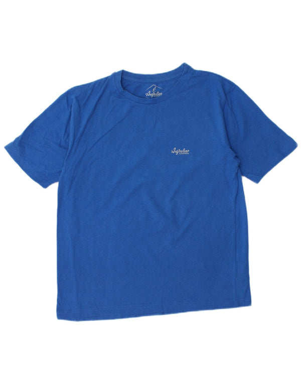 AUSTRALIAN L'ALPINA Herre T-shirt Top Medium Blue Bomuld