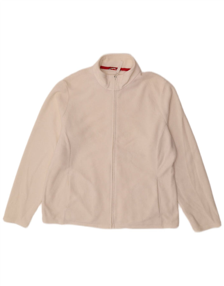 MARKS & SPENCER Womens Fleece Jacket UK 16 Large White