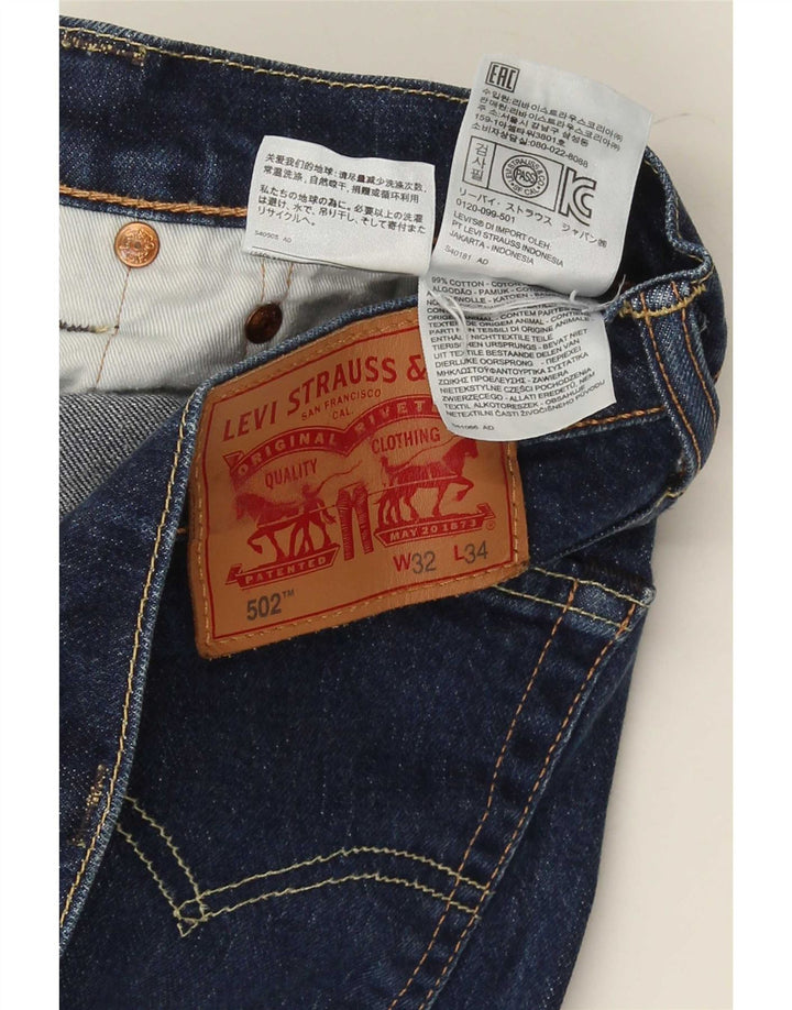 Levi's Herre 502 tilspidsede jeans W32 L30 blå bomuld