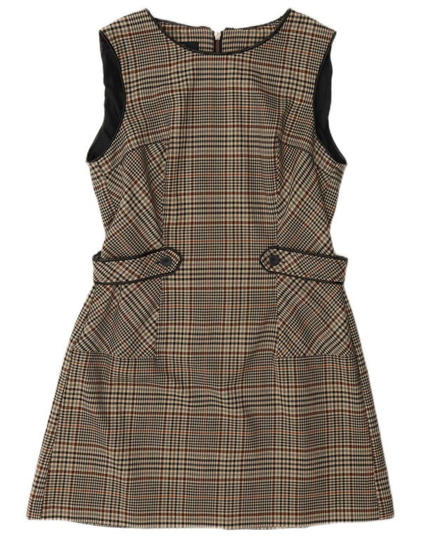 Næste Kvinders Ærmeløs A-Line Kjole UK 14 Medium Grey Houndstooth