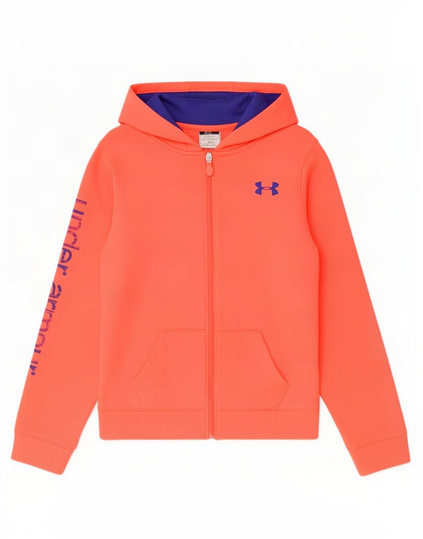 Under Armour Girls Grafisk hættetrøje med lynlås 11-12 år Large Pink