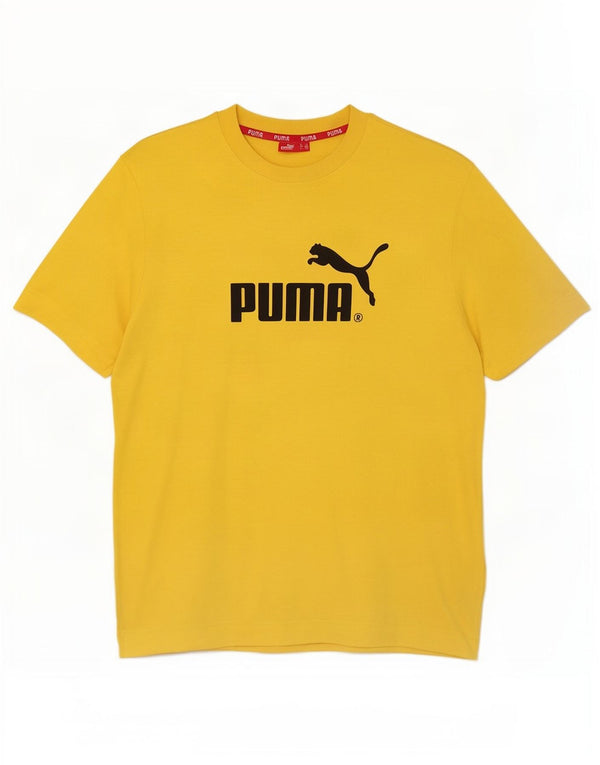 Puma Herre grafisk T-shirt Top Medium Gul Bomuld