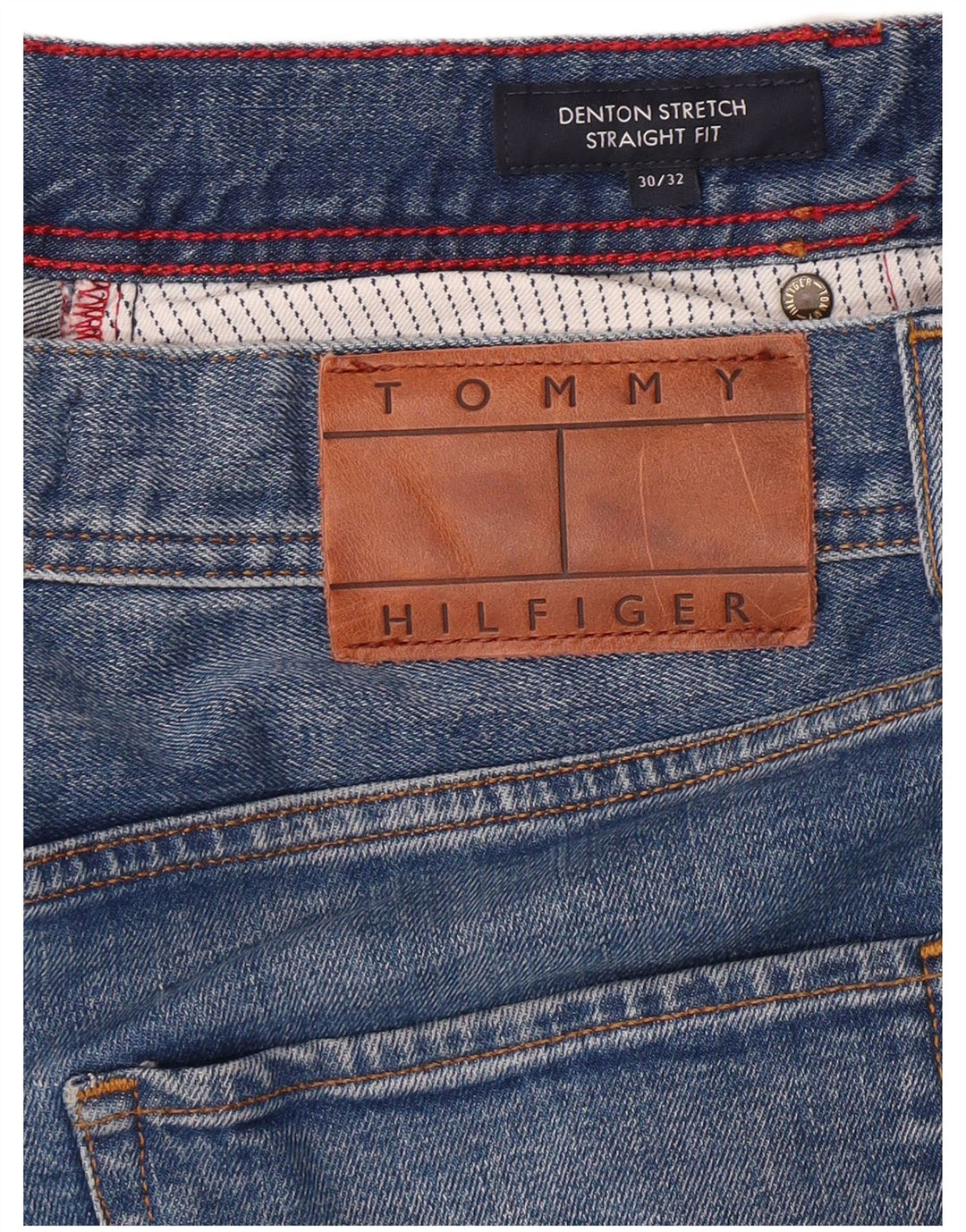 TOMMY HILFIGER Herre Denton Straight Jeans W30 L32 Blå Bomuld