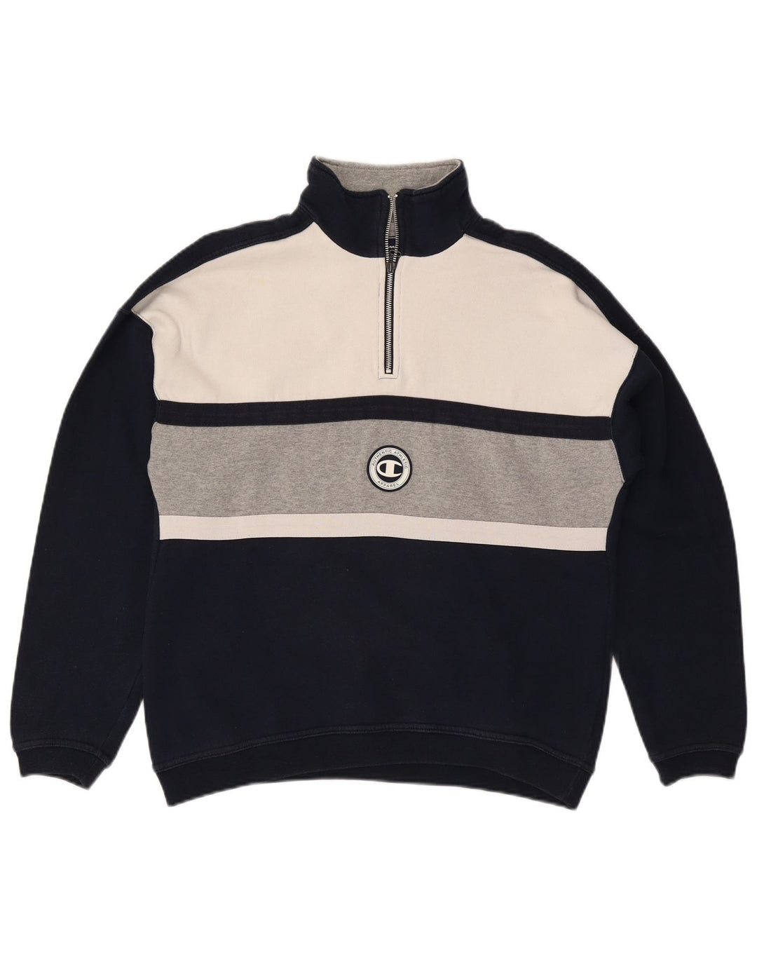 CHAMPION Sweatshirt med lynlås til mænd Medium Marineblå Colourblock
