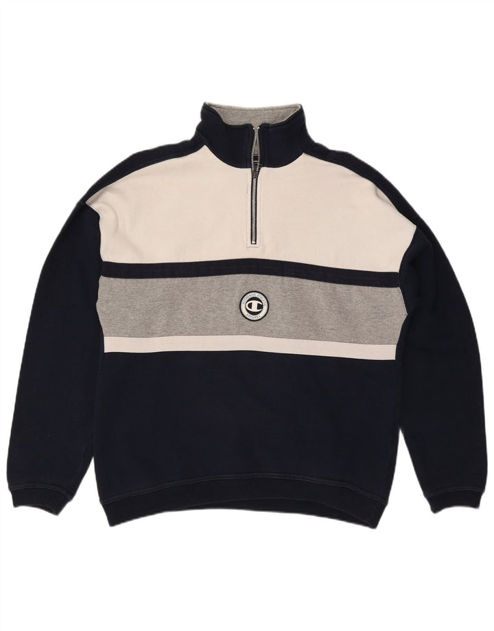 CHAMPION Sweatshirt med lynlås til mænd Medium Marineblå Colourblock