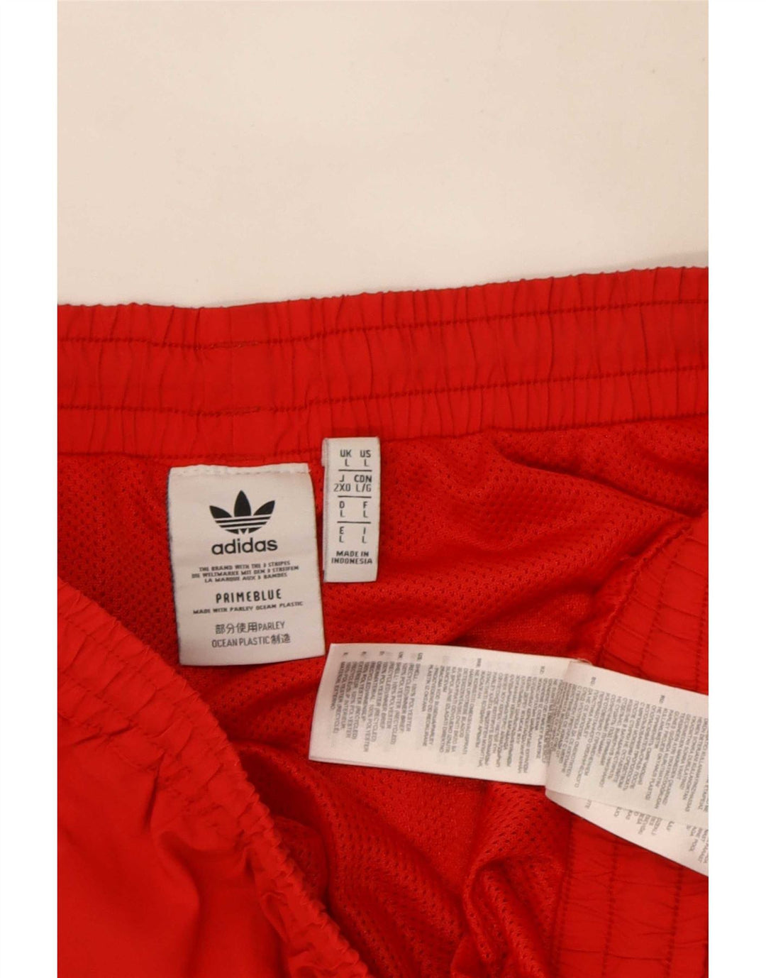 Adidas Herre Prime Blue Graphic Graphic Sports Shorts Large Rød Polyester