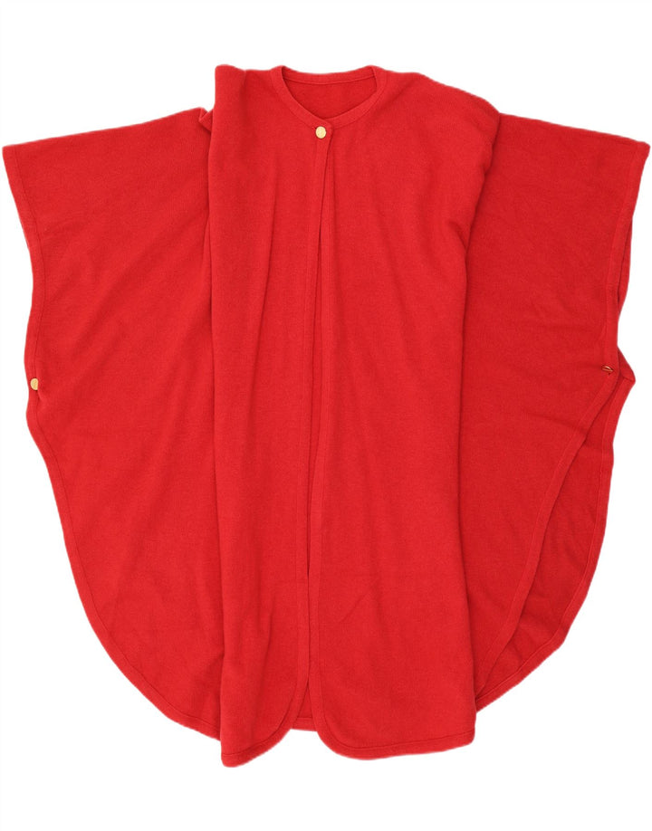 VINTAGE Womens Poncho Cardigan Sweater One Size Red Wool Vintage Vintage and Second-Hand Vintage from Messina Hembry 