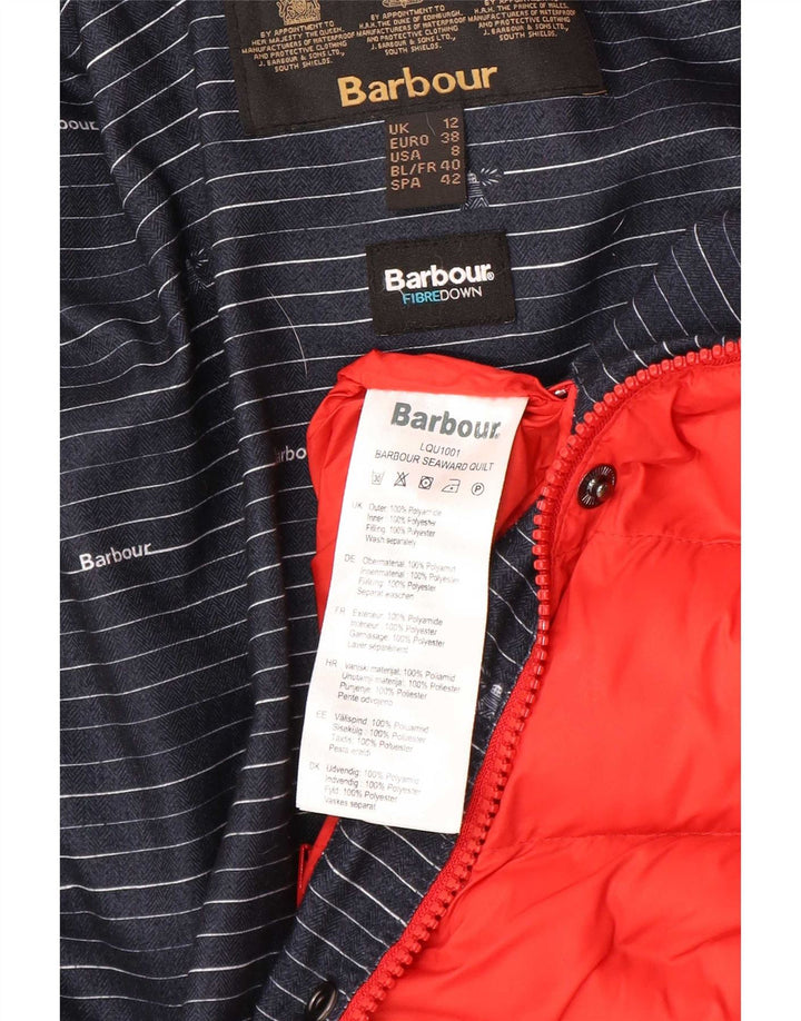 Barbour Polstret hættejakke til kvinder UK 12 Medium rød polyamid