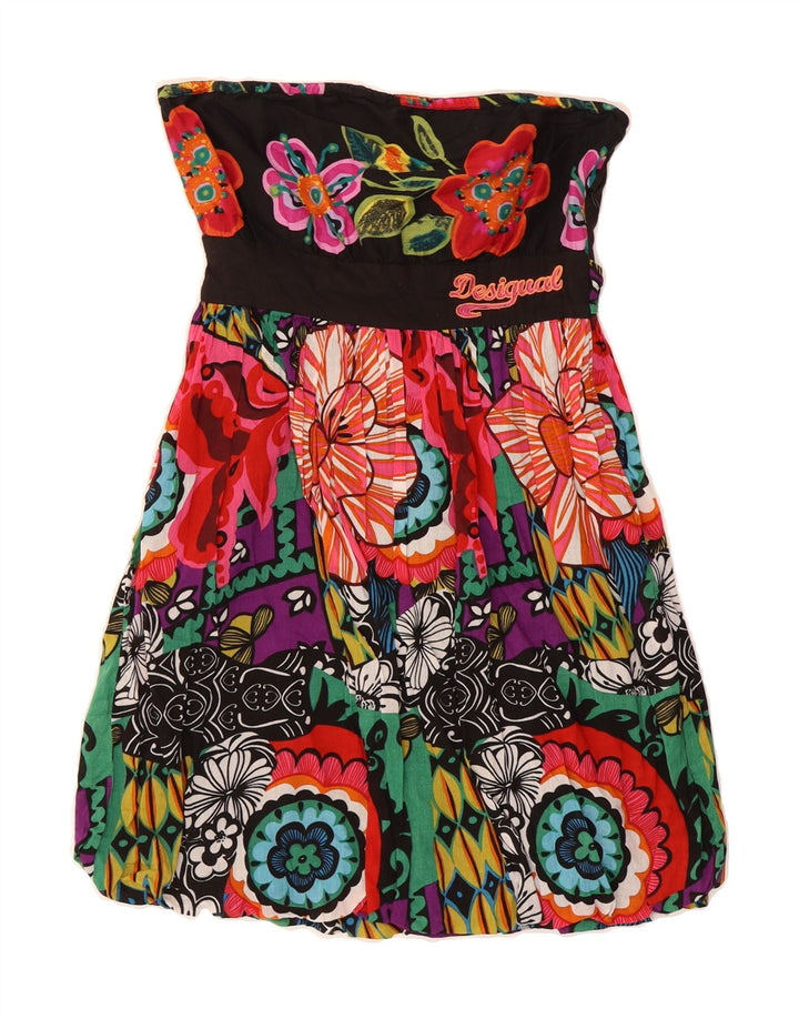DESIGUAL Womens Off Shoulder Bubble Dress EU 36 Small Multicoloured Floral Vintage Desigual and Second-Hand Desigual from Messina Hembry 