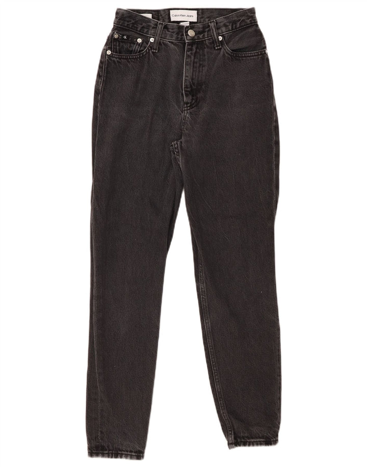 CALVIN KLEIN Dame Slim Jeans W25 L27 Sort Bomuld