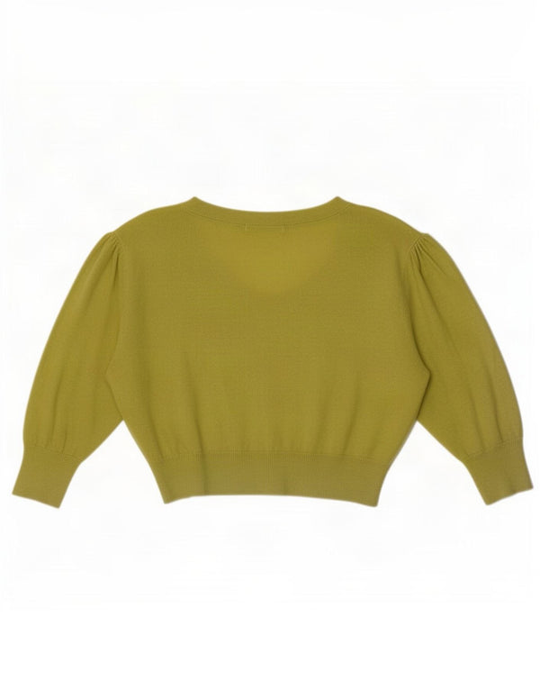 Marks & Spencer Womens Crop 3/4-ærmet cardigantrøje UK 12 Medium Green