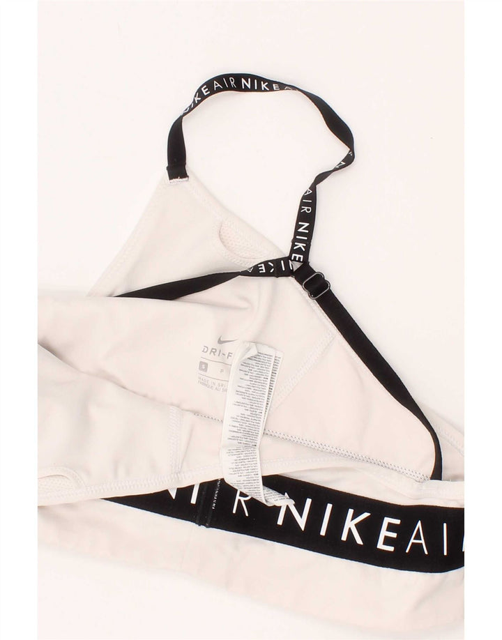 Nike Dame Grafisk Sports-BH Top Small Off White Polyester Sport