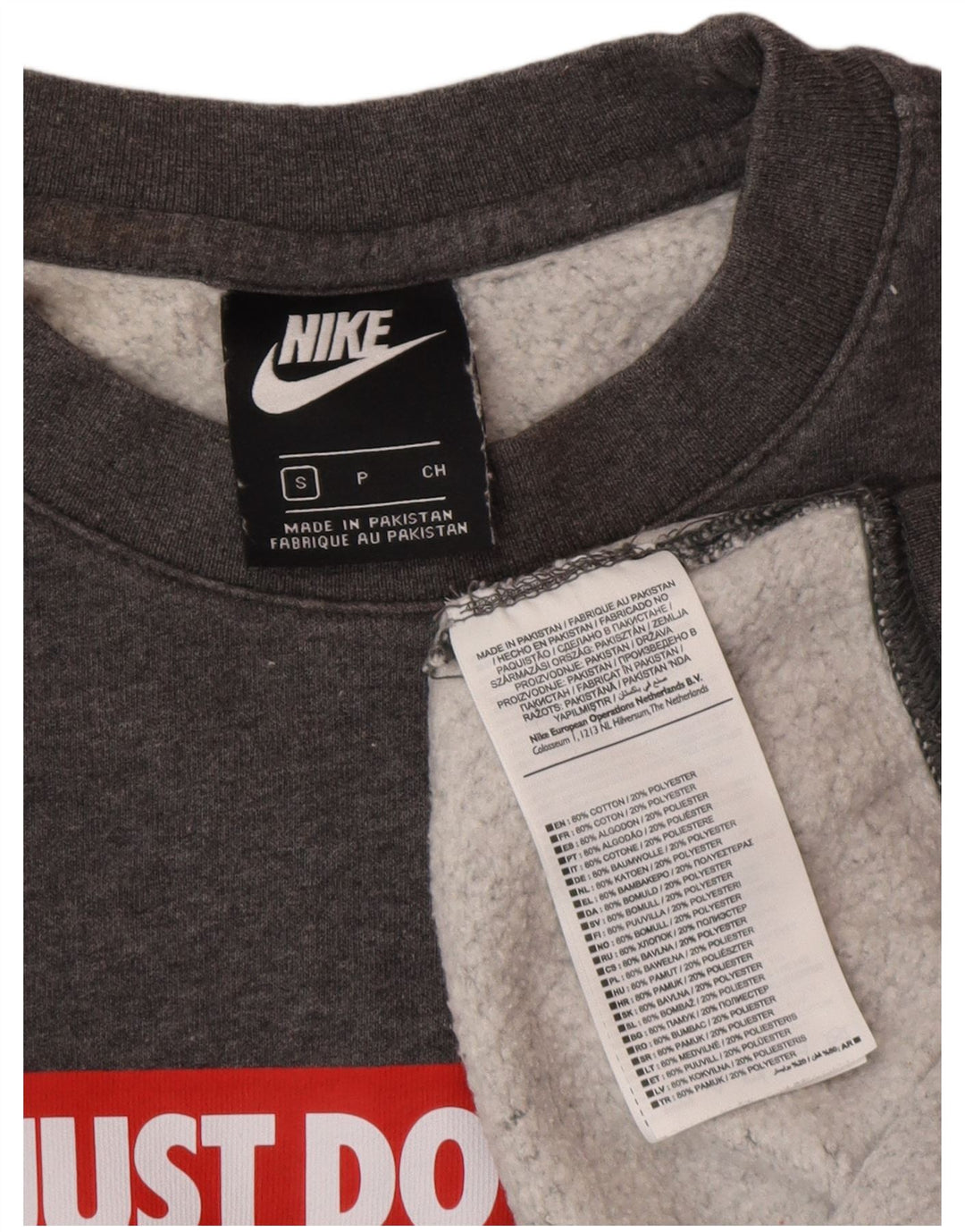 Nike grafisk sweatshirt til mænd, lille grå bomuld
