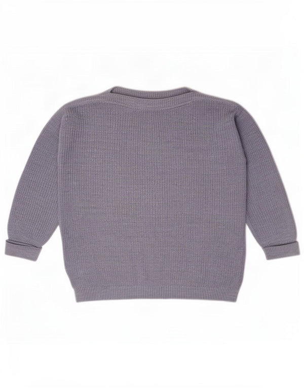 Marks & Spencer Womens Oversized Boat Neck Jumper Sweater UK 16 Large Blue