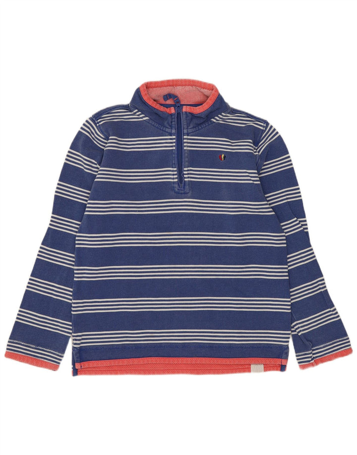 Fat Face drenge sweatshirt med lynlåshals 12-13 år blå stribet bomuld