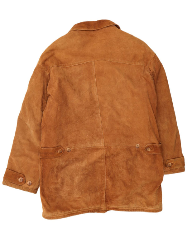 VINTAGE Herre ruskindsjakke IT 52 XL Beige Læder