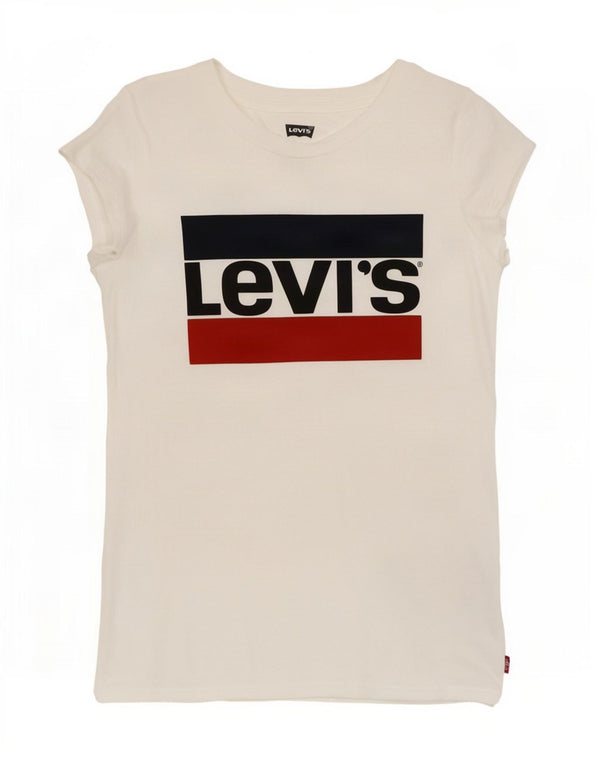 Levi's piger grafisk t-shirt top 11-12 år hvid bomuld