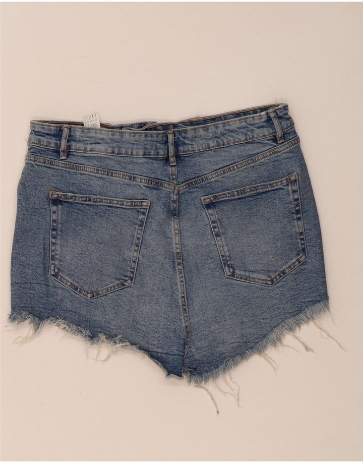 Zara Dame Denim Shorts EU 36 XL W36 Blå Bomuld