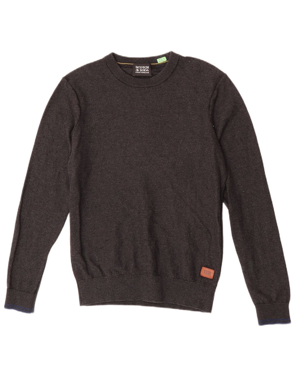 Scotch & Soda Herre sweater med rund hals, mellemgrå bomuld