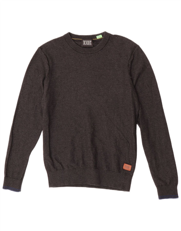Scotch & Soda Herre sweater med rund hals, mellemgrå bomuld