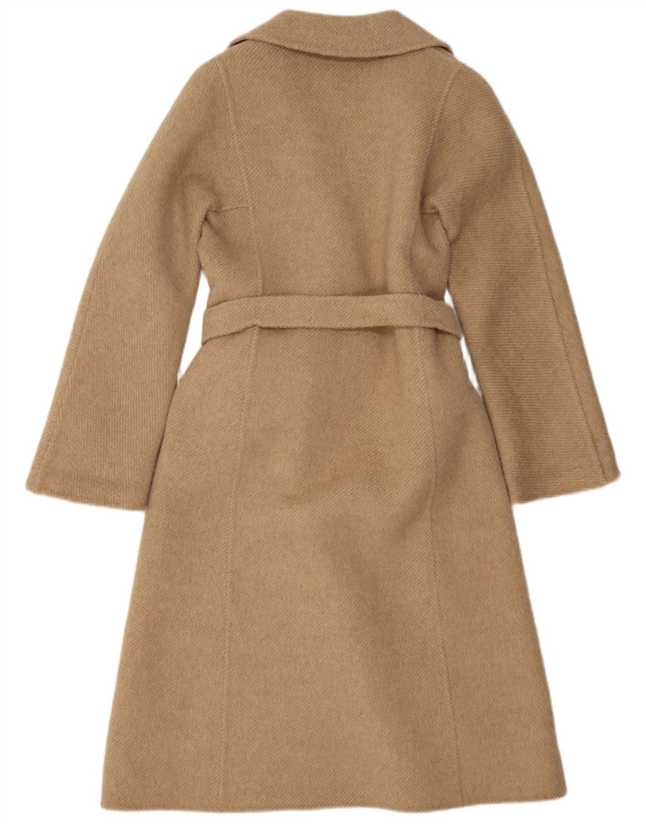 Vintage dobbeltradet frakke til kvinder IT 42 Medium Beige Alpakkauld