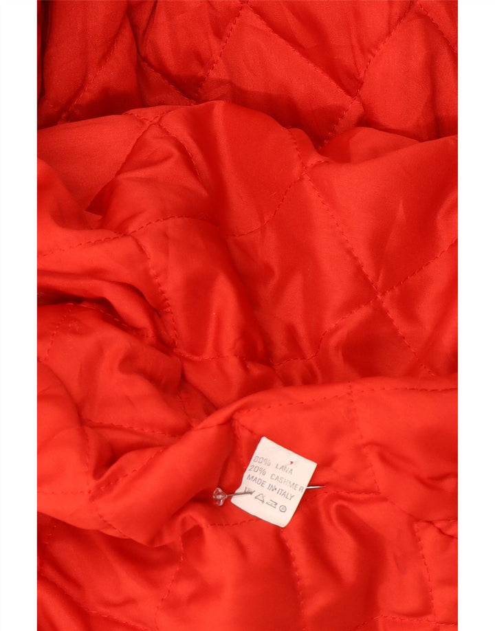 Vintage oversize overfrakke med hætte til kvinder DK 14 Medium rød uld