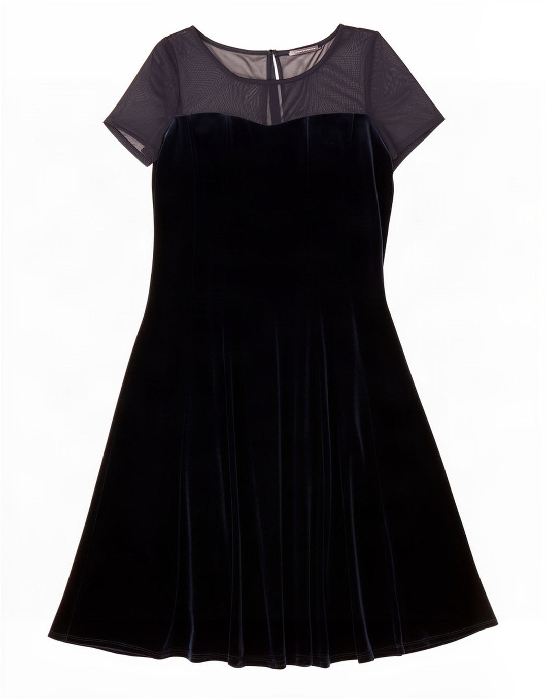 Marks & Spencer Womens Velvet A-Line Kjole UK 14 Large Navy Blue Polyester