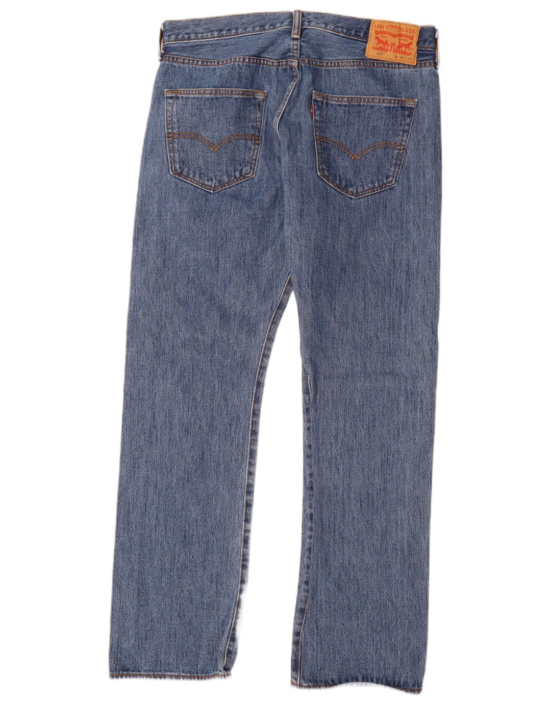 Levi's Herre 501 lige jeans W34 L32 blå bomuld