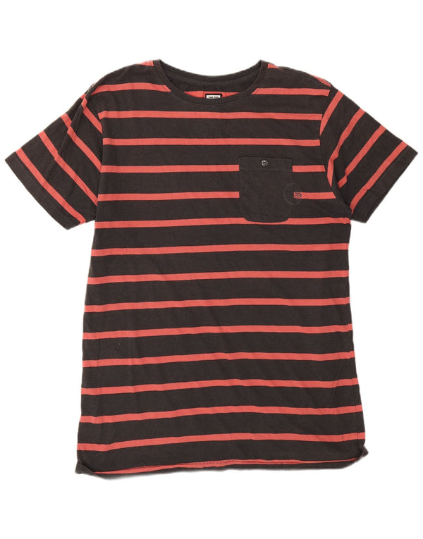 Billabong Herre T-Shirt Top XL Sort Stribet Bomuld