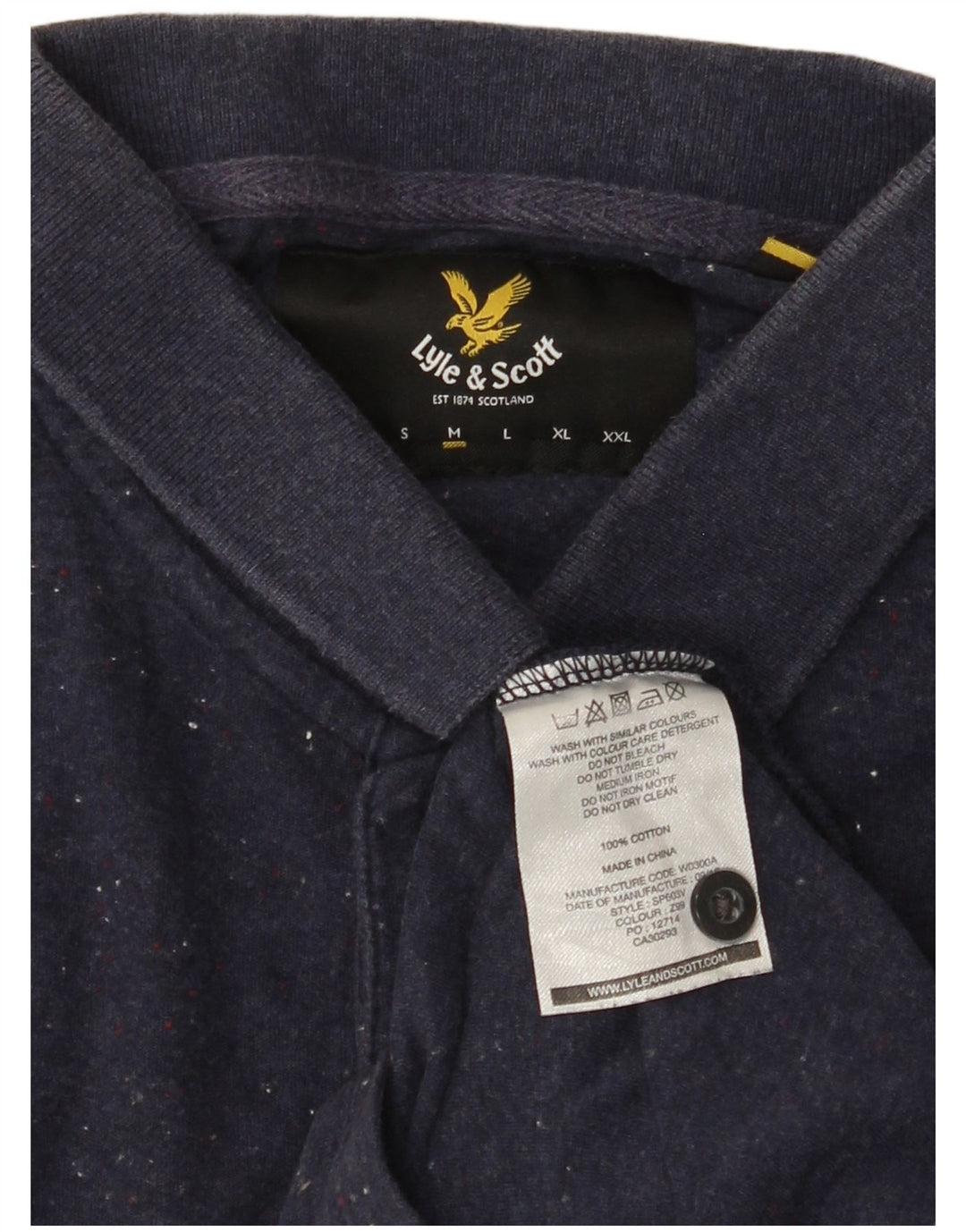 LYLE & SCOTT Poloshirt til mænd Medium Navyblå Flecked Bomuld