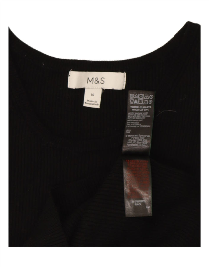 Marks & Spencer Damevest Top UK 16 Large Black Viscose