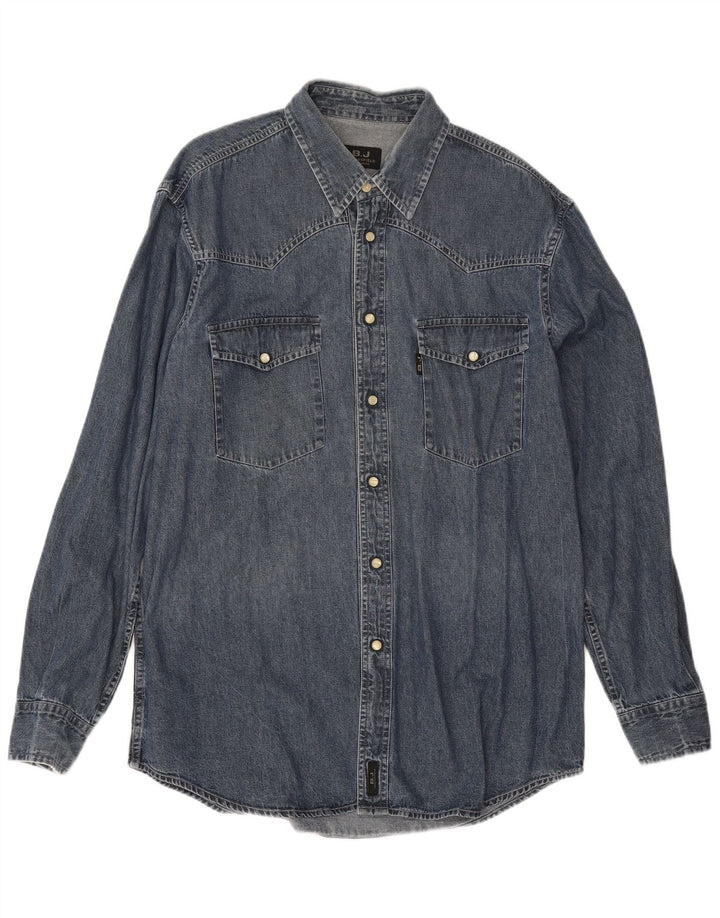 Brooksfield herre denim skjorte XL blå bomuld