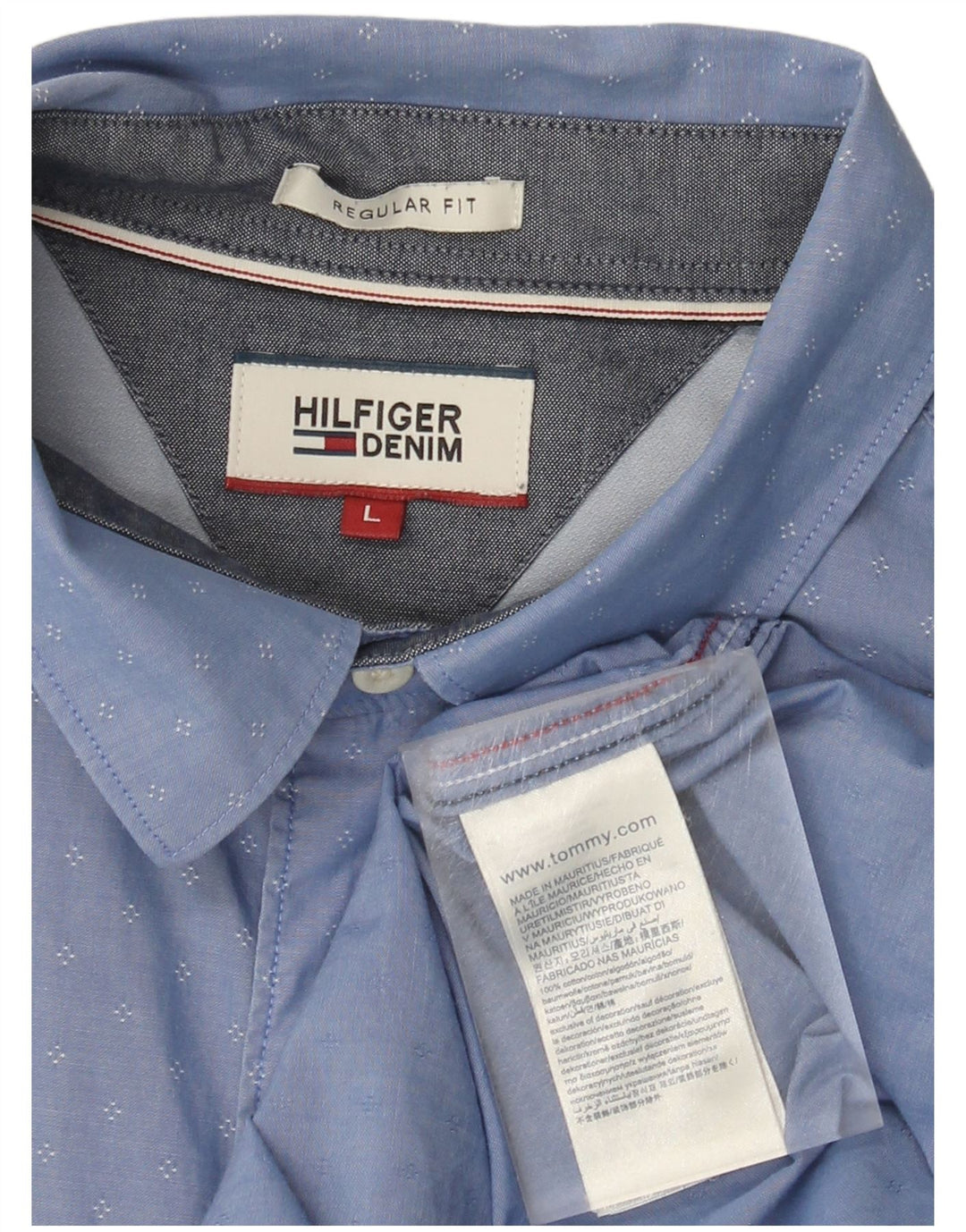 TOMMY HILFIGER Herre Regular Fit skjorte Stor blå plettet bomuld