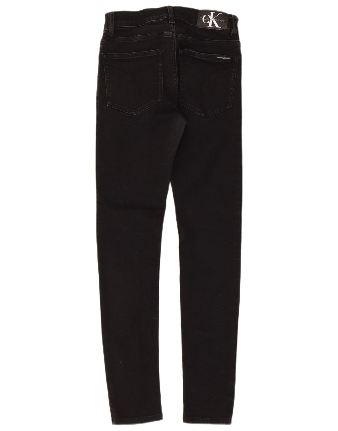 CALVIN KLEIN Drenge Skinny Jeans 13-14 år W26 L29 Sort Bomuld