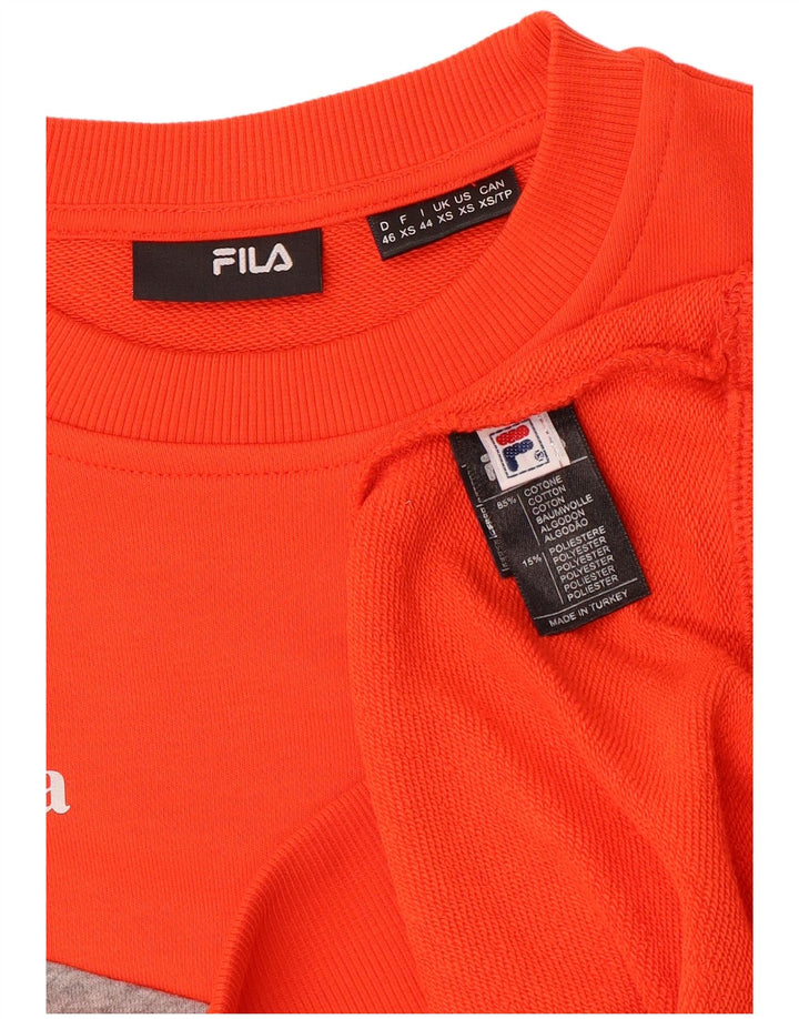 FILA Grafisk sweatshirt til mænd XS Orange Colourblock Bomuld