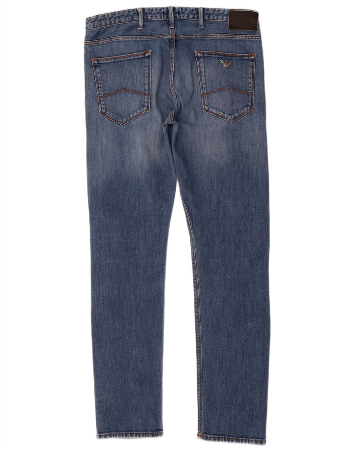 Armani Skinny Jeans til mænd W33 L31 Marineblå bomuld