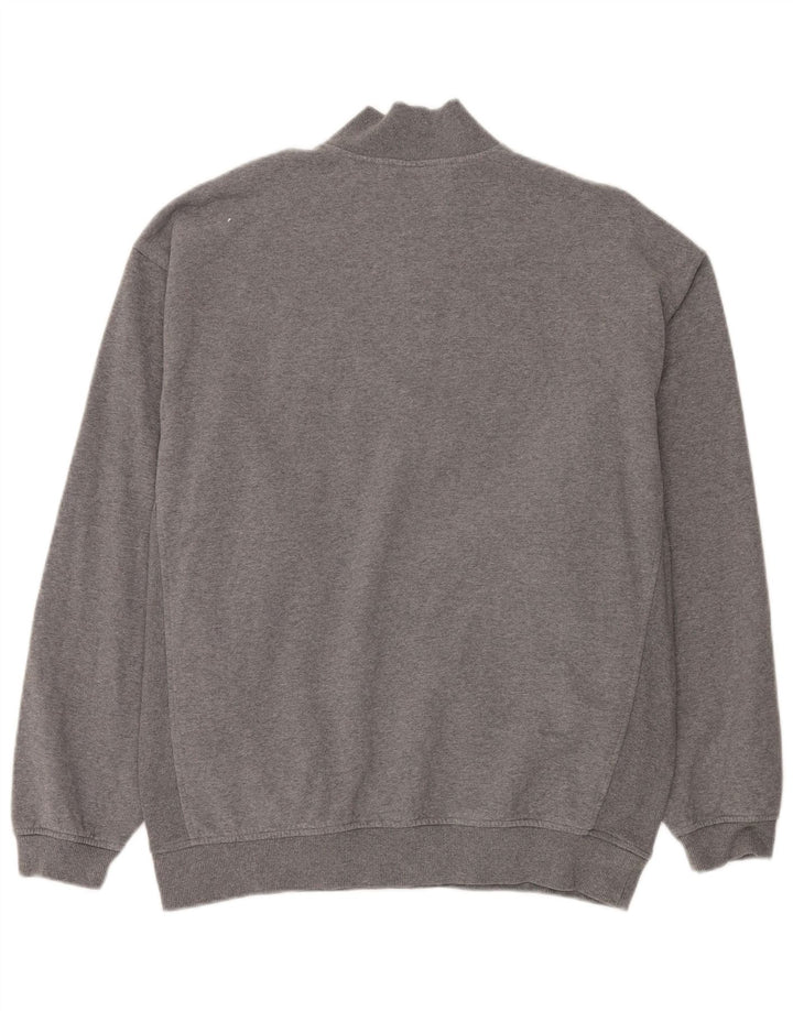 Nike Sweatshirt med lynlås til mænd, stor, grå flækket bomuld