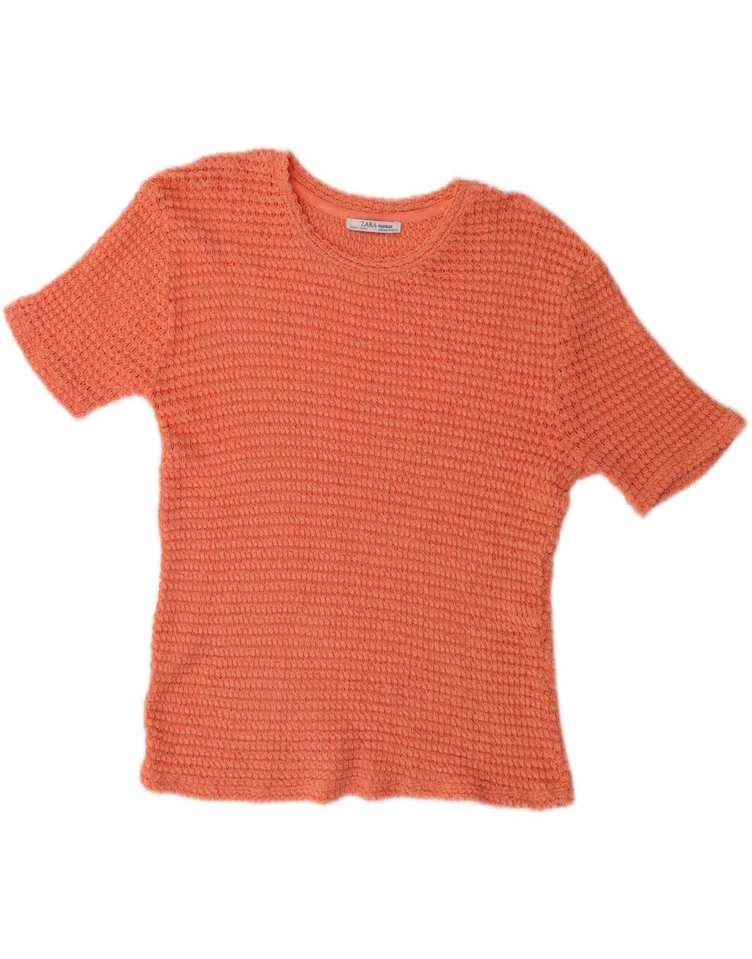 ZARA Dame Trafaluc Oversized strik bluse Top UK 14 Medium Orange