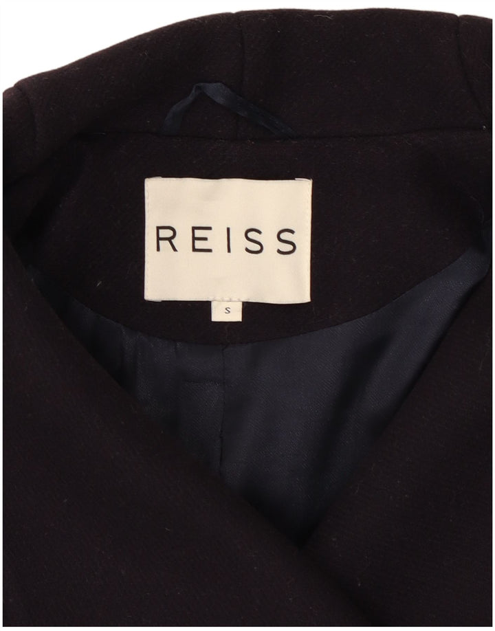 Reiss Dame Overfrakke UK 10 Lille Lilla Uld