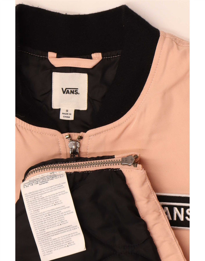 Vans Dame Windbreaker Coat UK 10 Small Pink Colourblock Polyester